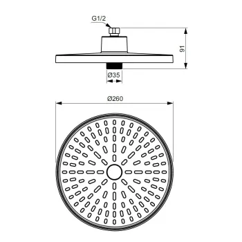 Dušas galva Ideal Standard ALU+, 26 cm, hroms, BD581AA