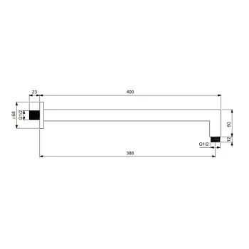 Dušas sistēma Ideal Standard Idealrain, 40 cm, hroms, BD645AA