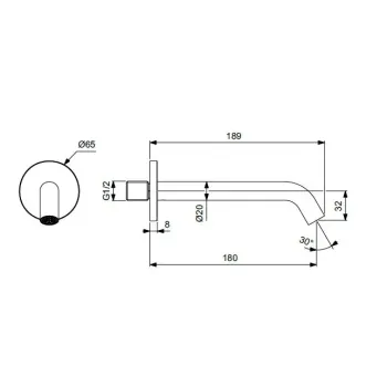 Vannas izteka Ideal Standard Ceraline Nuovo, hroms, BD973AA