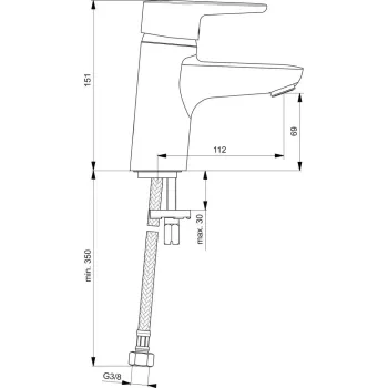 Vannas istabas izlietnes maisītājs Ideal Standard Connect Blue, ar Cool Body tehnoloģiju, hroms, B9917AA