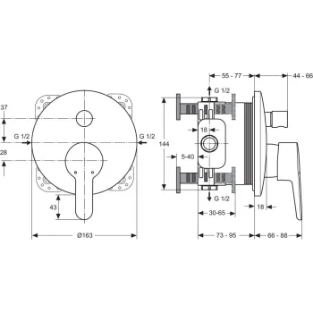 Vannas maisītājs Ideal Standard Connect Blue, 2 izvadi, hroms, A5802AA