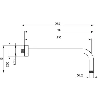 Dušas sistēma Ideal Standard Idealrain, 30 cm, hroms, B9444AA