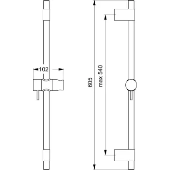 Dušas sistēma Ideal Standard Idealrain Pro, 60 cm, hroms, B9848AA