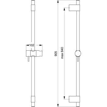 Dušas sistēma Ideal Standard Idealrain Pro, 90 cm, hroms, B9849AA
