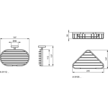 Ziepju trauks Ideal Standard IOM, drātēns, hroms, A9105AA
