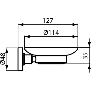 Ziepju trauks Ideal Standard IOM, ar turētāju, caurspīdīgs stikls/hroms, A9123AA