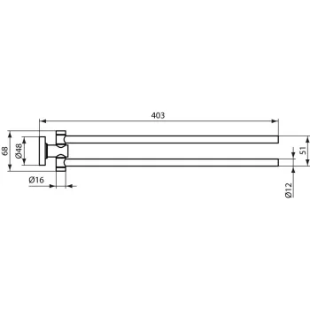 Dvieļu turētājs Ideal Standard IOM, rotējošs, 40 cm, hroms, A9131AA