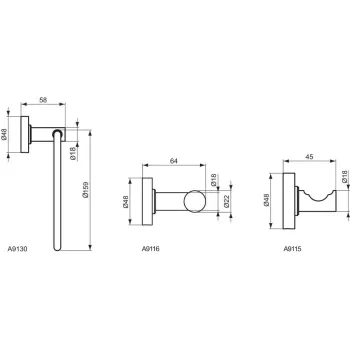 Drēbju pakaramais āķis Ideal Standard IOM, dubultais, hroms, A9116AA