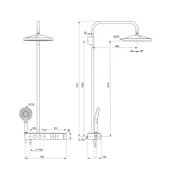 Dušas komplekts Ideal Standard Ceratherm Solos, ar termostatu, Magnetic Grey, A7882A5