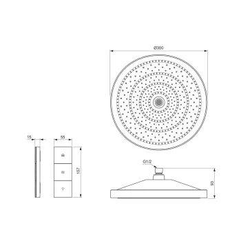 Dušas galva Ideal Standard Idealrain Solos, 30 cm, Magnetic Grey, A7889A5