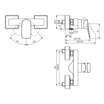 Dušas maisītājs Ideal Standard Ceralife C, matēta melna, BE066XG