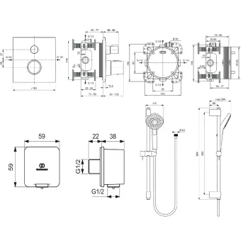 Dušas komplekts Ideal Standard CeraTherm, ar termostatu, hroms, A7599AA