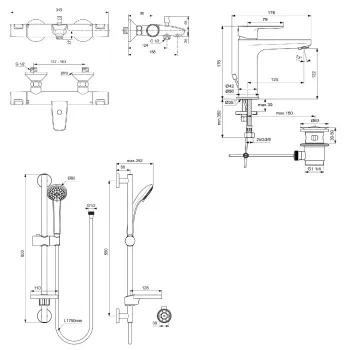 Dušas komplekts Ideal Standard CeraTherm, ar termostatu, hroms, BC984AA