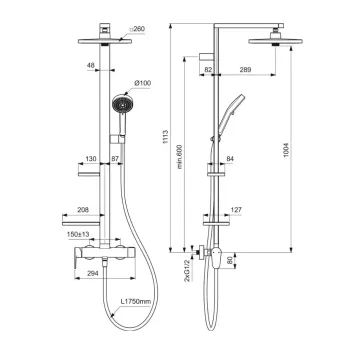 Dušas komplekts Ideal Standard Ceraflow ALU+, ar 2 režīmiem, rozā, BE204RO