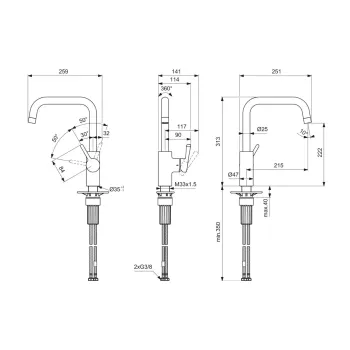 Virtuves maisītājs Ideal Standard Ceralife, hroms, BE240AA