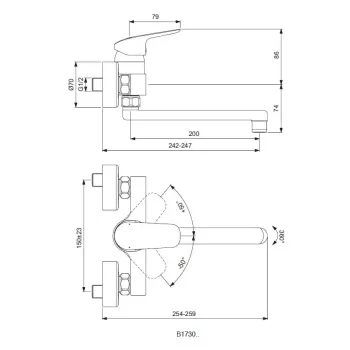 Virtuves maisītājs Ideal Standard CeraFlex, ar grozāmu izteku 200 mm, hroms, B1730AA