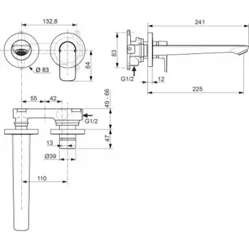 Vannas istabas izlietnes maisītājs Ideal Standard Connect Air, 2 atveru montāžai, hroms, A7009AA