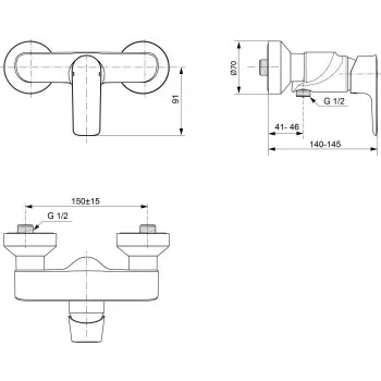 Dušas maisītājs Ideal Standard Connect Air, hroms, A7032AA