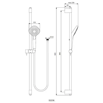 Dušas komplekts Ideal Standard Idealrain Evo Jet, 3 režīmi, hroms, B2238AA