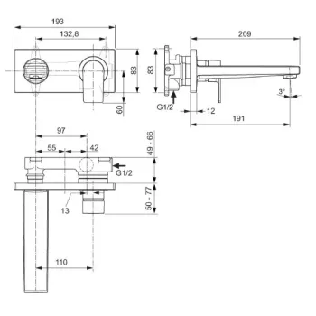 Vannas istabas izlietnes maisītājs Ideal Standard Edge, hroms, A7116AA