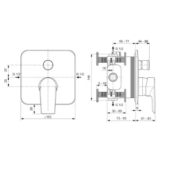 Vannas maisītājs Ideal Standard Edge, 2 patērētājiem, hroms, A7124AA