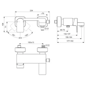 Vannas maisītājs Ideal Standard Edge, hroms, A7121AA