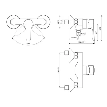Dušas maisītājs Ideal Standard Alpha, hroms, BC488AA