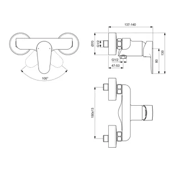 Dušas maisītājs Ideal Standard Cerafine O, hroms, BC499AA