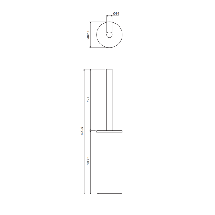 OMNIRES MODERN PROJECT Tualetes birste ar turētāju Hroms MP60622CR