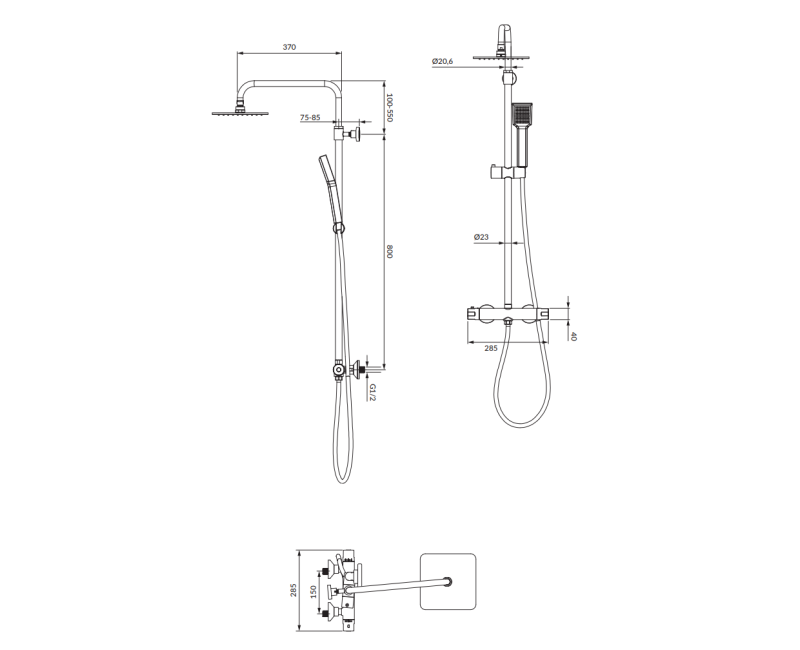 OMNIRES UNI VANNAS/DUŠAS SISTĒMA Y1244JBL