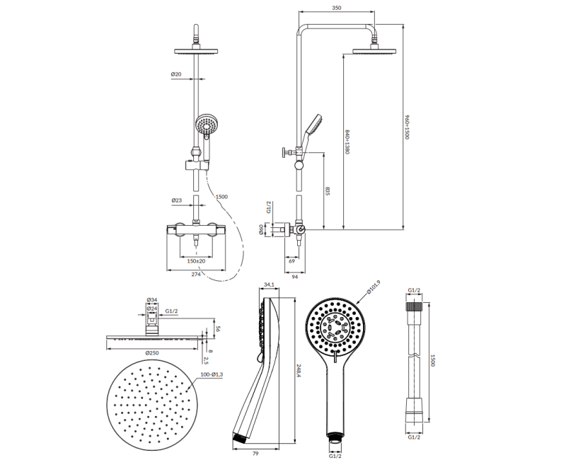 OMNIRES Y VANNAS/DUŠAS SISTĒMA Y1244LUXLBL
