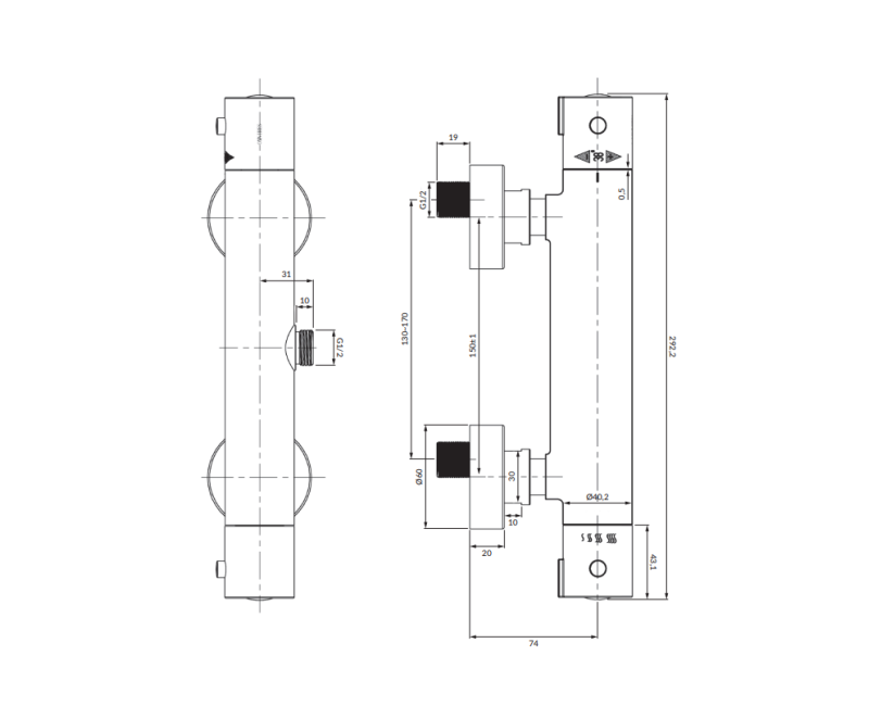 OMNIRES Y DUŠAS TERMOSTATS Y1246XCR
