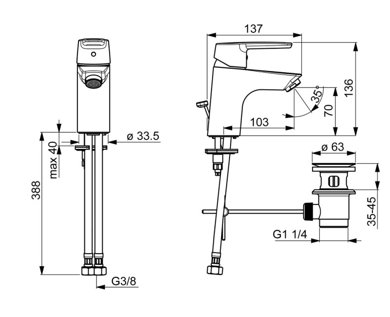 ORAS SAGA Izlietnes jaucējkrāns, 3904F