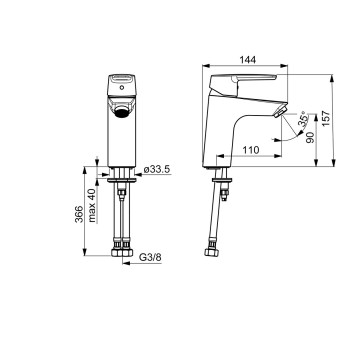 ORAS SAGA XL Izlietnes jaucējkrāns, 3911F