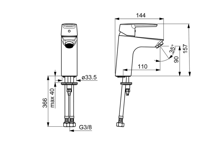 ORAS SAGA XL Izlietnes jaucējkrāns, 3911F