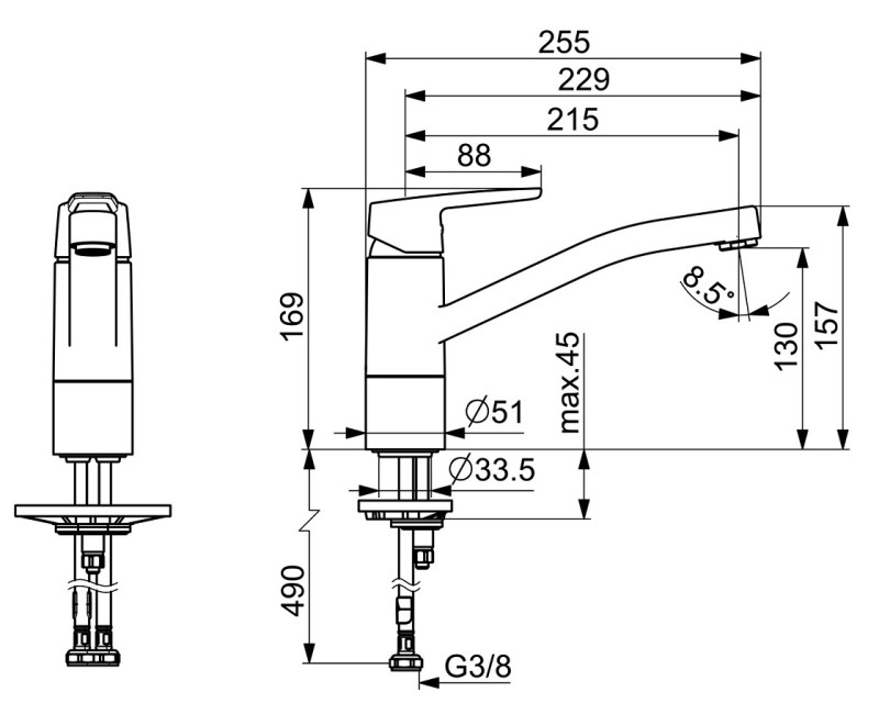 ORAS SAGA Virtuves jaucējkrāns, 3930F