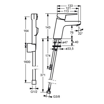 ORAS TWISTA Izlietnes jaucējkrāns ar bidettu 3812F
