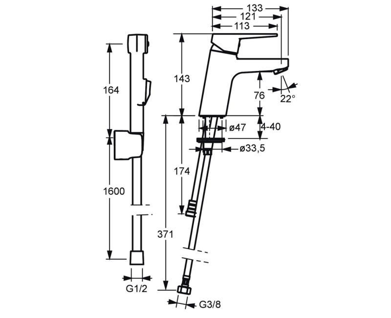 ORAS TWISTA Izlietnes jaucējkrāns ar bidettu 3812F