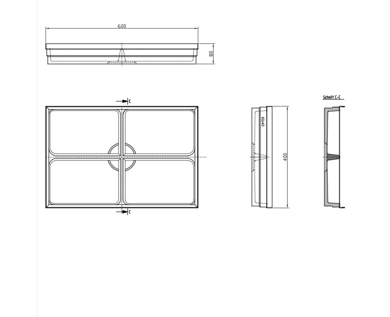 ACO Vario Kājslauķu vanniņa 600x400 mm, polipropilēns