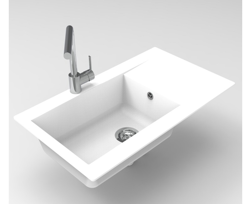 Aquasanita ECOTEK 300 Кухонная мойка 860x500mm, белая матовая