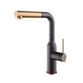 Aquasanita Supra Кухонный смеситель c выдвижным изливом, черный металлик+медь