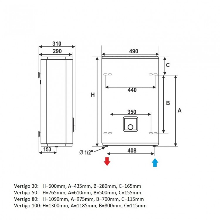 Atlantic VERTIGO 100 Ūdens sildītājs-boileris 80L Atlantic VERTIGO 100 Ūdens sildītājs-boileris 80L