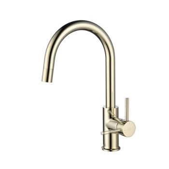 BLUE WATER PLAZA Virtuves jaucējkrāns ar izvelkamu izteku, zelts