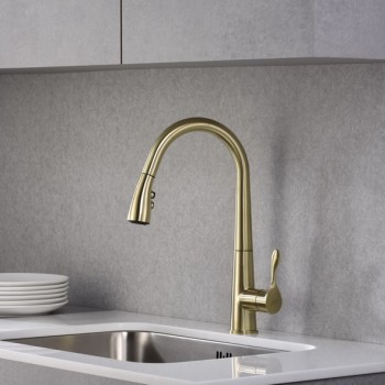 BLUE WATER STABILI Virtuves jaucējkrāns ar izvelkamu izteku, bronza