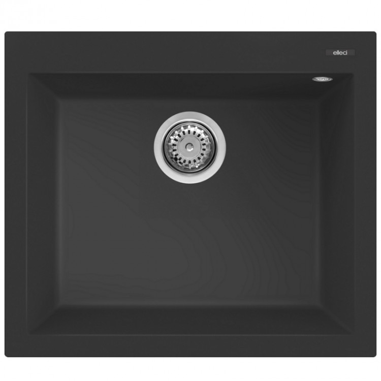 Elleci Virtuves izlietne QUADRA 105 57x50cm, melna Elleci Virtuves izlietne QUADRA 105 57x50cm, melna