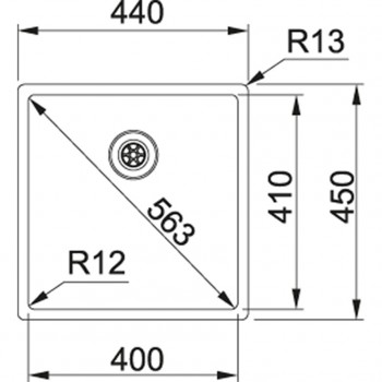 FRANKE Кухонная мойка BOX 44x45 см PushKnob, BXX 210/110-40
