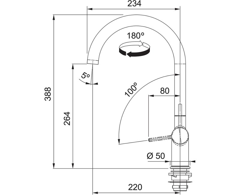 FRANKE Кухонный смеситель ACTIVE J, 115.0653.398