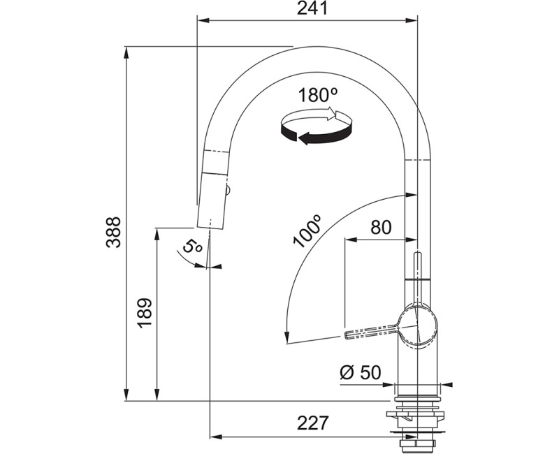 FRANKE Virtuves izlietnes jaucējkrāns ACTIVE J, 115.0653.404