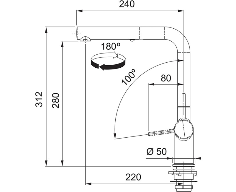 FRANKE Кухонный смеситель ACTIVE L, 115.0653.387