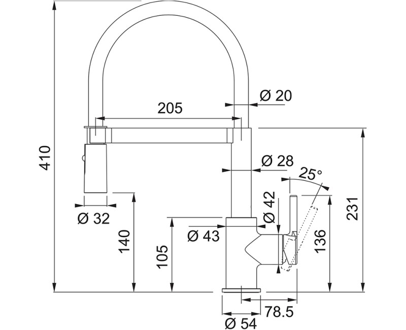 FRANKE Кухонный смеситель LINA SEMI PRO, 15.0626.085